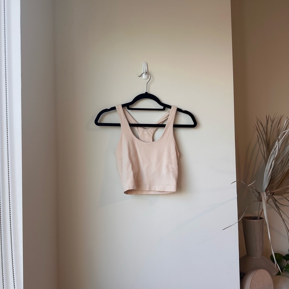 MATE the Label Organic Stretch Racer Tank in Bone, size Small
